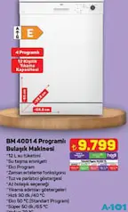 SEG BM4001 4 PROGRAMLI BULAŞIK MAKİNESİ